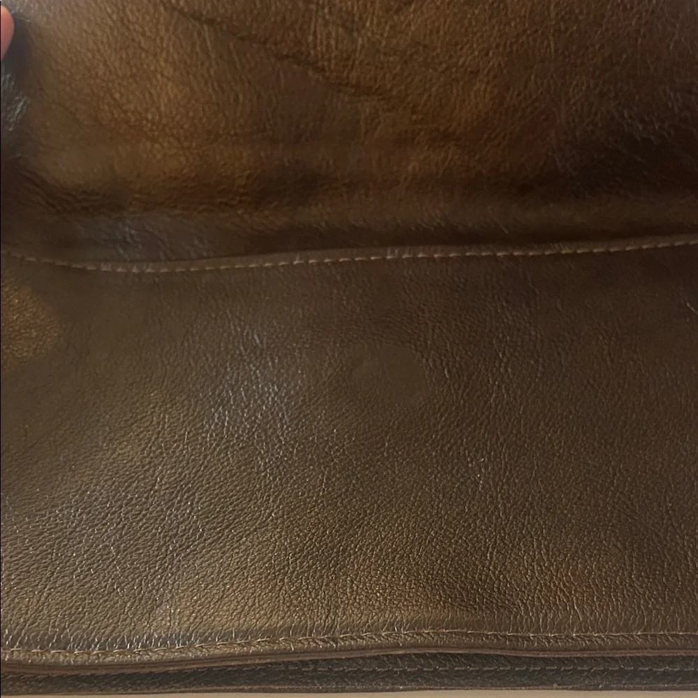 Vintage Brown Genuine Leather Clutch Purse – Classic Minimalist Envelope Bag